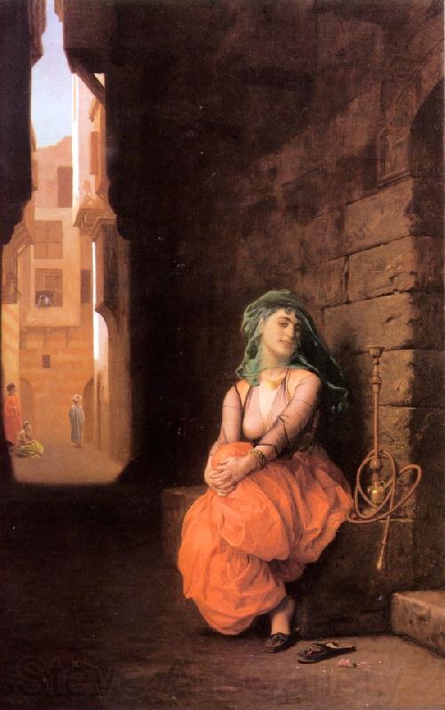 Jean Leon Gerome Arab Girl with Waterpipe Norge oil painting art